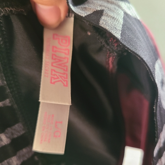 PINK Victoria's Secret Burgundy and Black Sports Bra - Picture 5 of 5